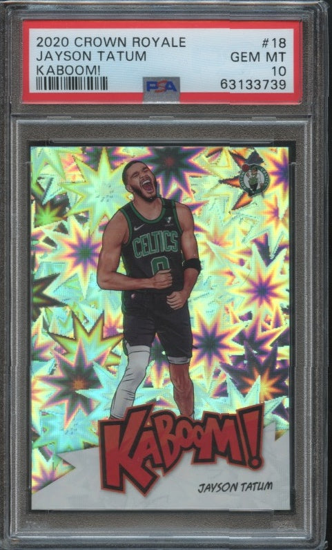 2020-21 Panini Crown Royale #18 Jayson Tatum Kaboom! PSA 10