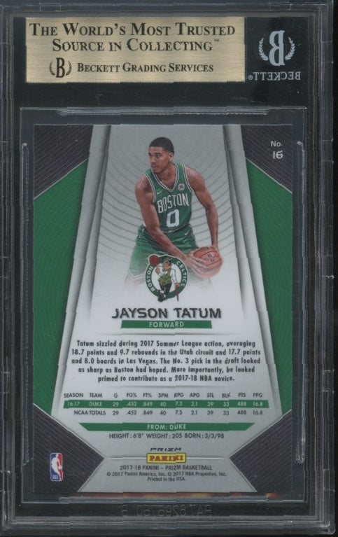 2017-18 Panini Prizm #16 Jayson Tatum Prizm Silver BGS 9.5 RC