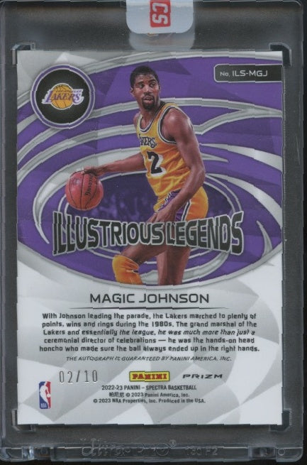 2022-23 Panini Spectra #ILS-MGJ Magic Johnson Illustrious Legends Sig Gold #/10