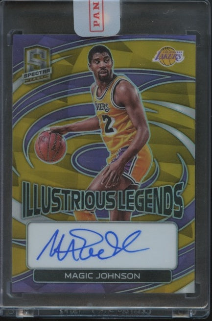 2022-23 Panini Spectra #ILS-MGJ Magic Johnson Illustrious Legends Sig Gold #/10