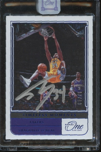 2021-22 Panini One and One #TM-SON Shaquille O'Neal Timeless Moments Auto #/49