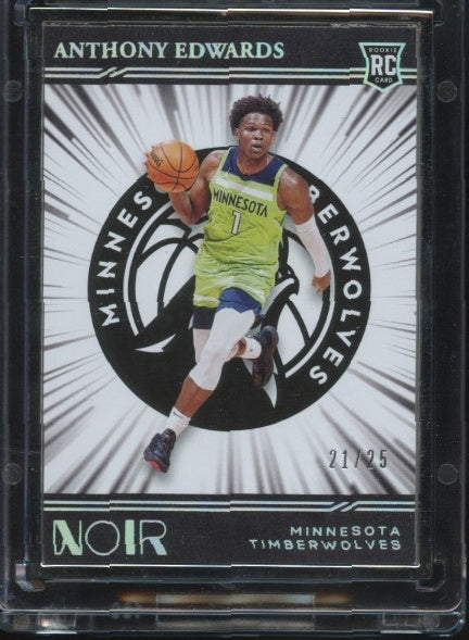 2020-21 Panini Noir #234 Anthony Edwards #/25 RC,Silver Frame