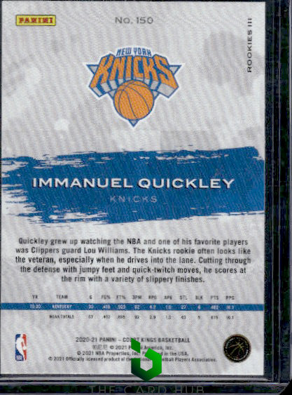 2020-21 Panini Court Kings #150 Immanuel Quickley Level 3 RC