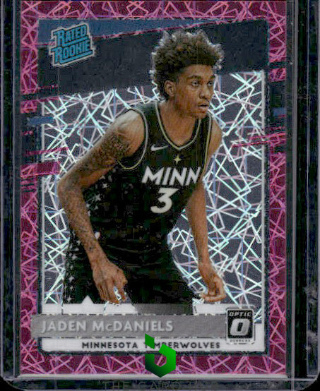 2020-21 Donruss Optic #178 Jaden McDaniels Pink Velocity #/79 RC