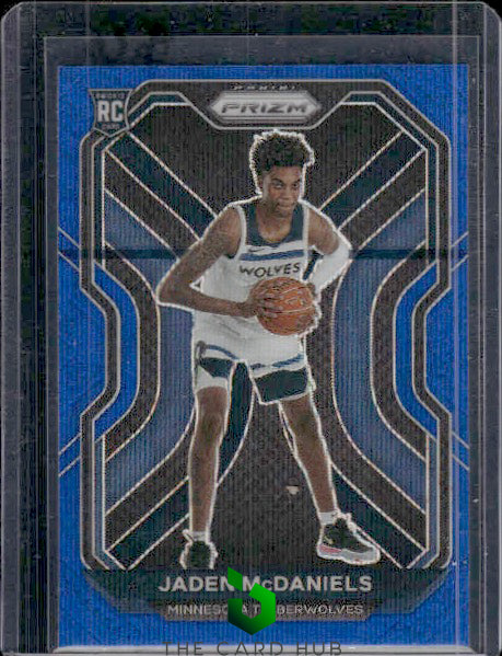 2020-21 Panini Prizm #277 Jaden McDaniels Blue Wave Prizms RC