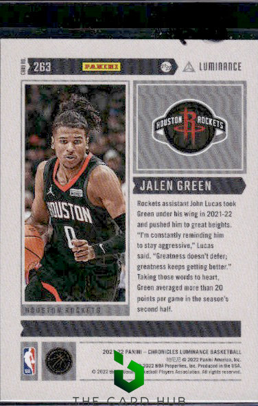 2021-22 Panini Chronicles #263 Jalen Green RC