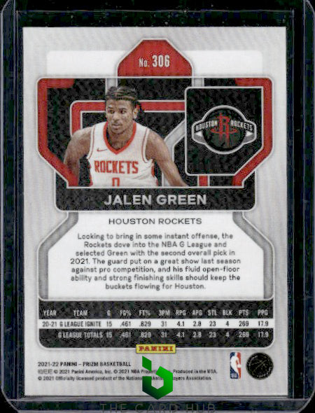 2021-22 Panini Prizm #306 Jalen Green RC