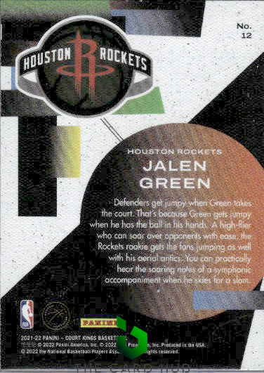 2021-22 Panini Court Kings #12 Jalen Green Maestros RC