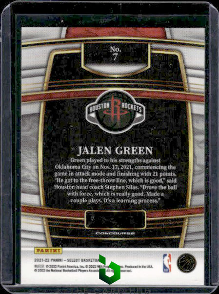 2021-22 Panini Select #7 Jalen Green RC