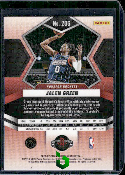 2021-22 Panini Mosaic #206 Jalen Green RC