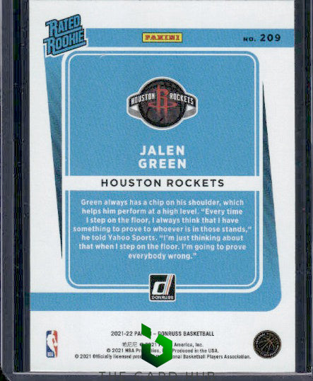 2021-22 Donruss #209 Jalen Green RC