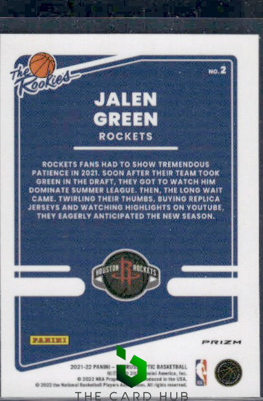 2021-22 Donruss Optic #2 Jalen Green The Rookies Holo holo