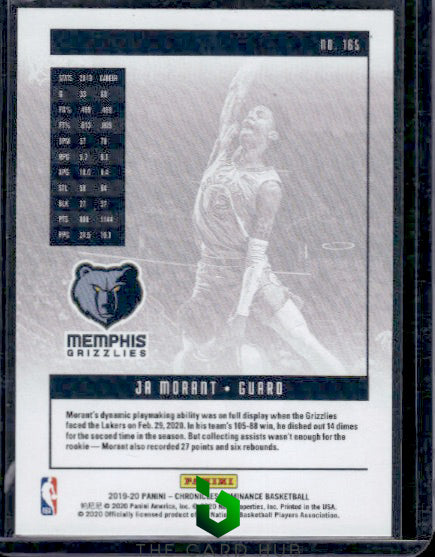 2019-20 Panini Chronicles #165 Ja Morant RC