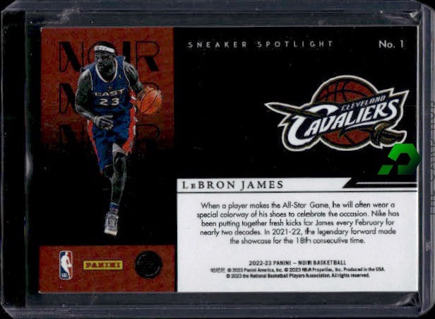 2022-23 Panini Noir #1 LeBron James Sneaker Spotlight #/99