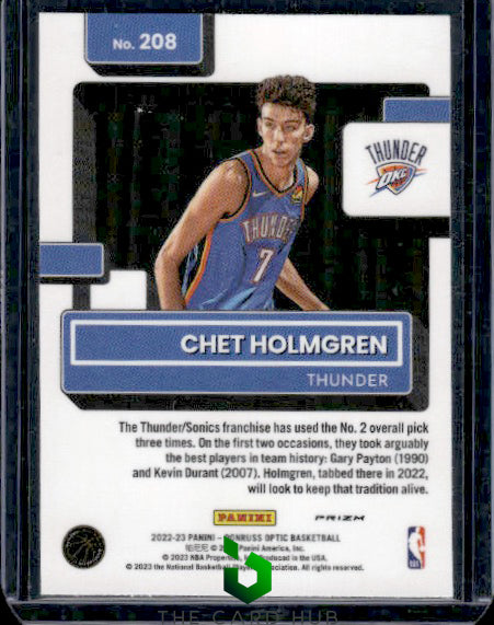 2022-23 Donruss Optic #208 Chet Holmgren Holo