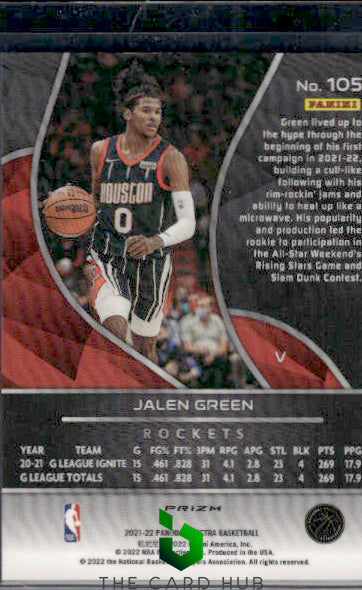 2021-22 Panini Spectra #105 Jalen Green 75th Anniversary Variation RC