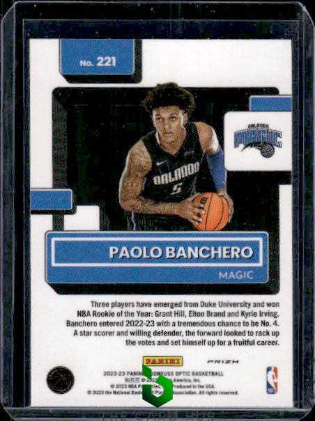 2022-23 Donruss Optic #221 Paolo Banchero Holo RC