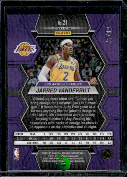 2022-23 Panini Mosaic #21 Jarred Vanderbilt Purple #/99