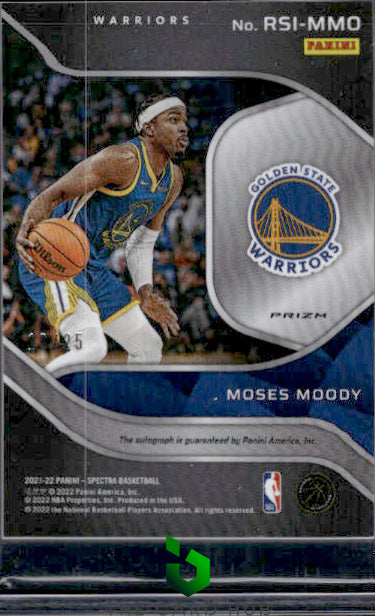 2021-22 Panini Spectra #RSI-MMO Moses Moody Radiant Signatures Meta #/25 RC