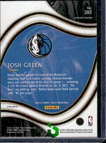 2020-21 Panini Select #283 Josh Green Silver Prizms RC