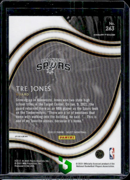 2020-21 Panini Select #263 Tre Jones Silver Prizms RC