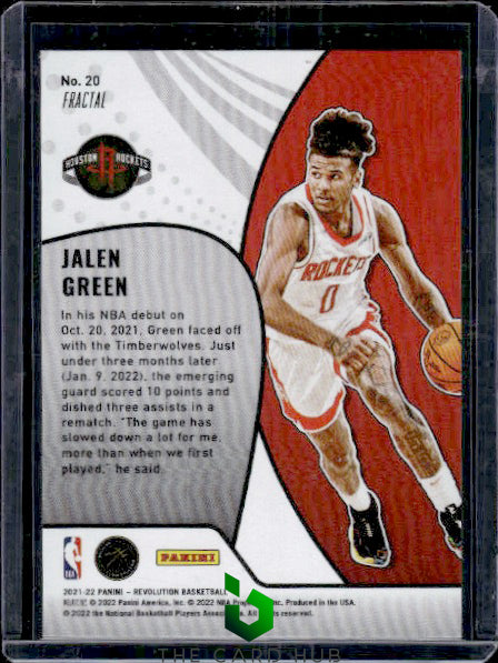 2021-22 Panini Revolution #20 Jalen Green Vortex Fractal RC