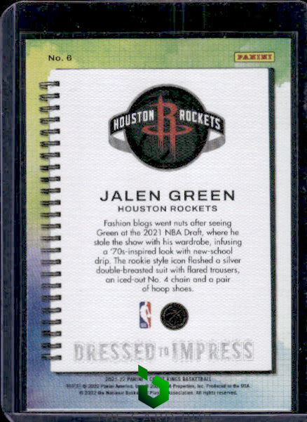 2021-22 Panini Court Kings #6 Jalen Green Dressed to Impress RC