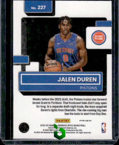 2022-23 Donruss Optic #227 Jalen Duren Choice RC