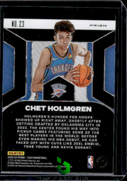 2022-23 Panini Flux #23 Chet Holmgren Rookie Influx Silver RC