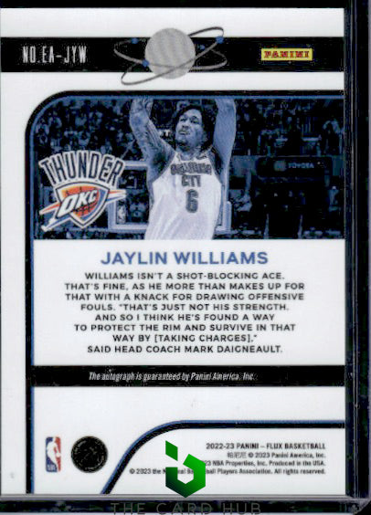 2022-23 Panini Flux #EA-JYW Jaylin Williams Equinox Autographs RC