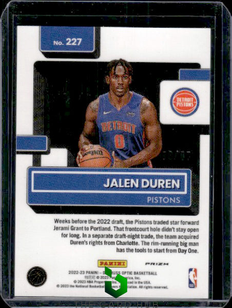 2022-23 Donruss Optic #227 Jalen Duren Choice Red #/88 RC