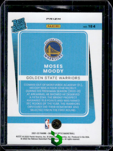 2021-22 Donruss Optic #184 Moses Moody Gold Wave RC