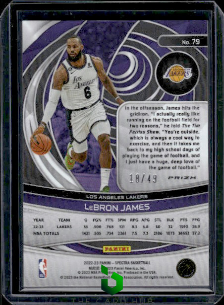 2022-23 Panini Spectra #79 LeBron James Astral #/49