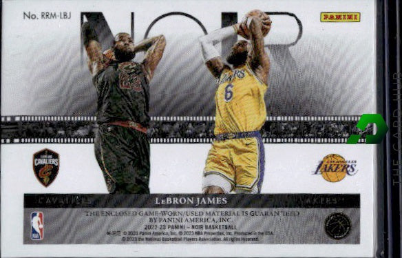 2022-23 Panini Noir #RRM-LBJ LeBron James Reel to Reel Memorabilia