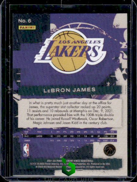 2021-22 Panini Court Kings #6 LeBron James Amethyst #/99