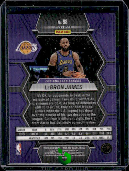 2022-23 Panini Mosaic #98 LeBron James Silver