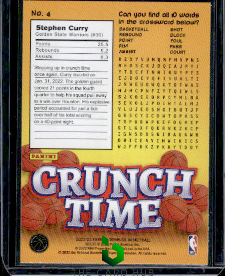 2022-23 Donruss #4 Stephen Curry Crunch Time