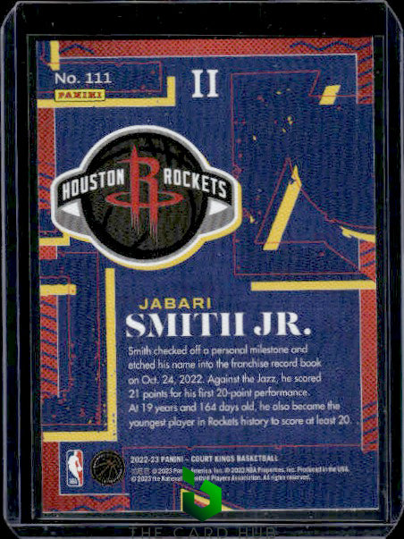 2022-23 Panini Court Kings #111 Jabari Smith Jr. Level 2 RC