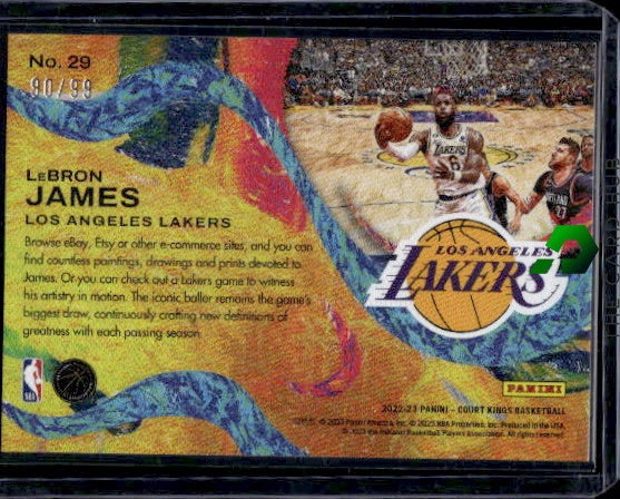 2022-23 Panini Court Kings #29 LeBron James Artistry in Motion Amethyst #/99