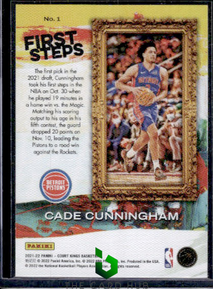 2021-22 Panini Court Kings #1 Cade Cunningham First Steps RC