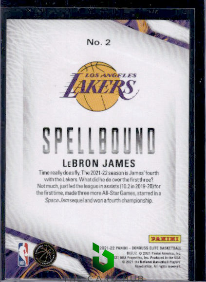 2021-22 Donruss Elite #2 LeBron James Spellbound