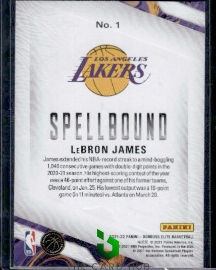 2021-22 Donruss Elite #1 LeBron James Spellbound