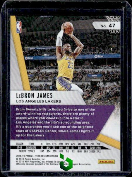 2018-19 Panini Threads #47 LeBron James