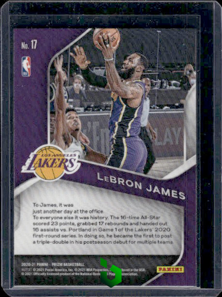 2020-21 Panini Prizm #17 LeBron James Dominance