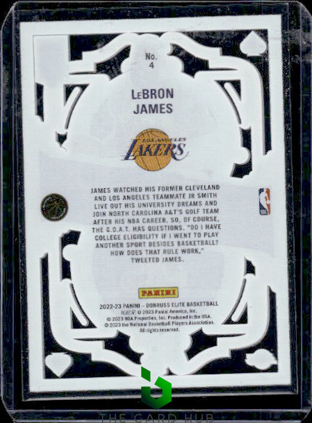 2022-23 Donruss Elite #4 LeBron James Deck