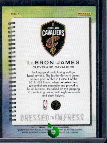 2021-22 Panini Court Kings #4 LeBron James Dressed to Impress