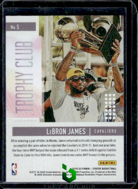 2019-20 Panini Status #5 LeBron James Trophy Club Blue