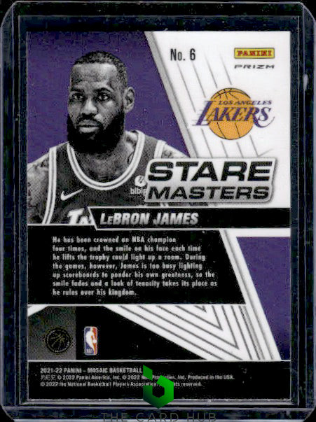 2021-22 Panini Mosaic #6 LeBron James Stare Masters Mosaic