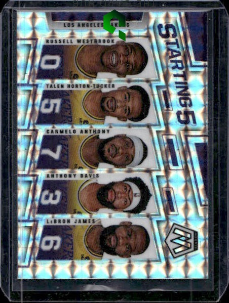 2021-22 Panini Mosaic #23 Lebron AD Westbrook Starting 5 Mosaic