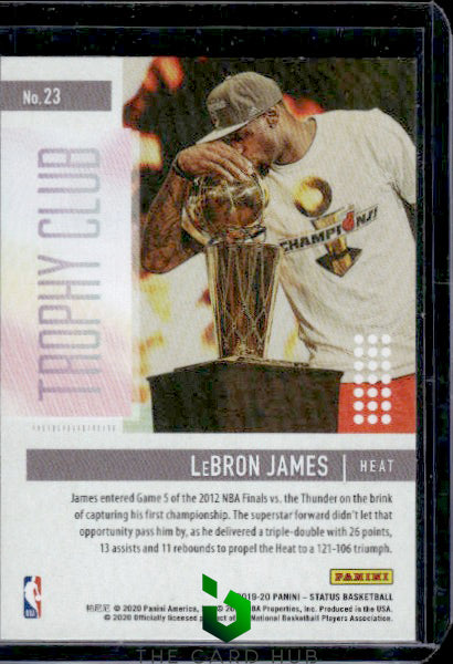 2019-20 Panini Status #23 LeBron James Trophy Club Red